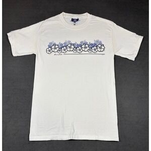 Del Sol T Shirt Mens Small White Aruba Hibiscus Floral Graphic Heavy Weight